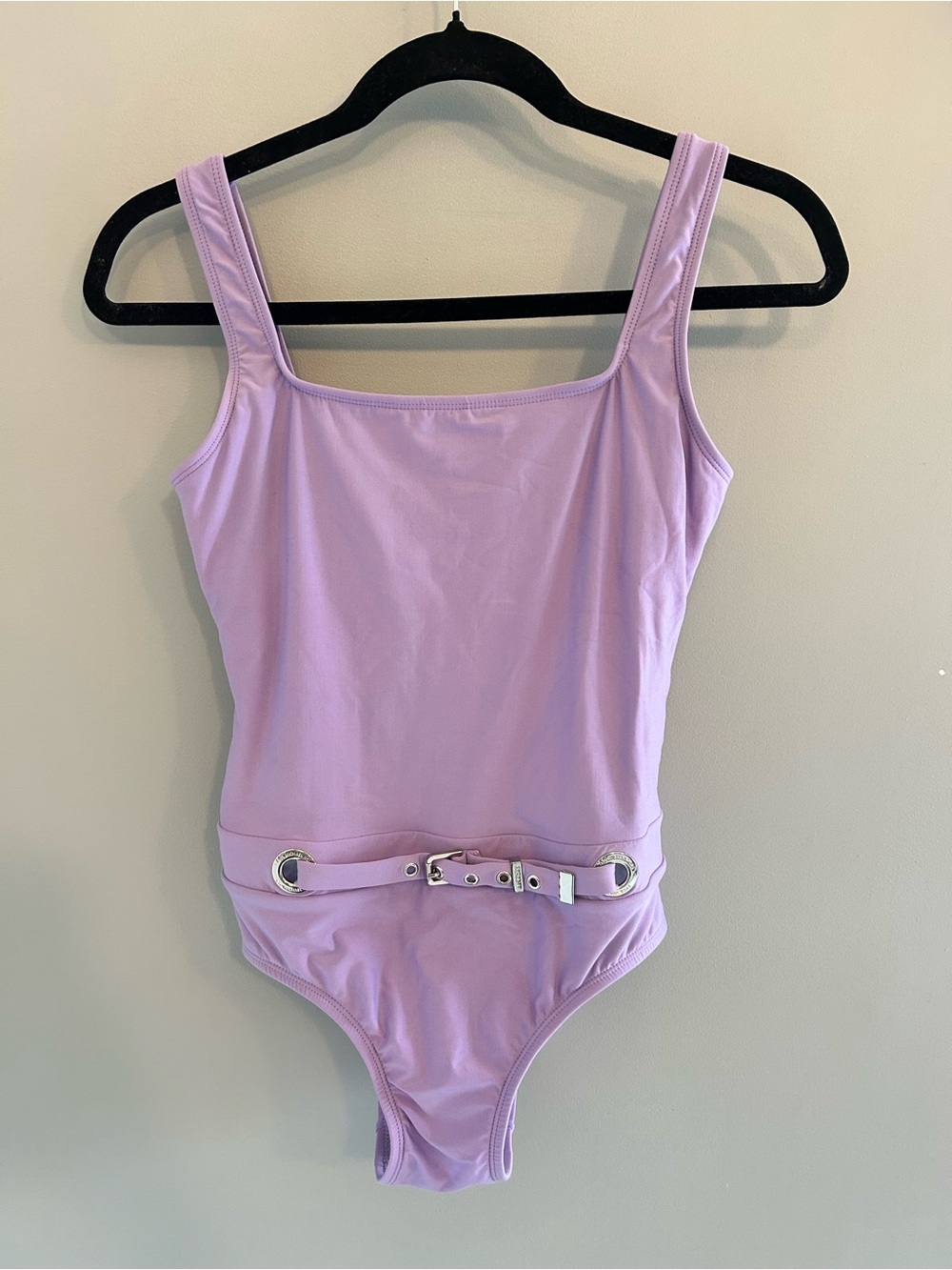 Michael Kors lavender light purple lilac one piece buckle swimsuit size 6